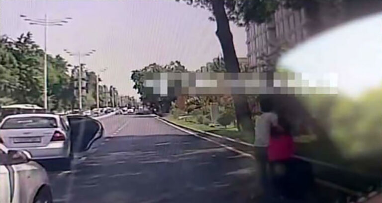 Девушка выпрыгнула из машины на ходу: видео из Ташкента вызвало бурную реакцию в соцсетях