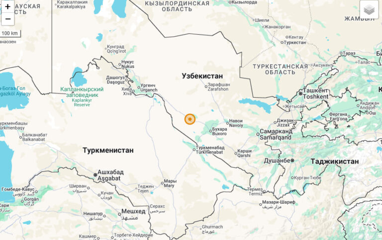 В Бухарской области Узбекистана произошло землетрясение
