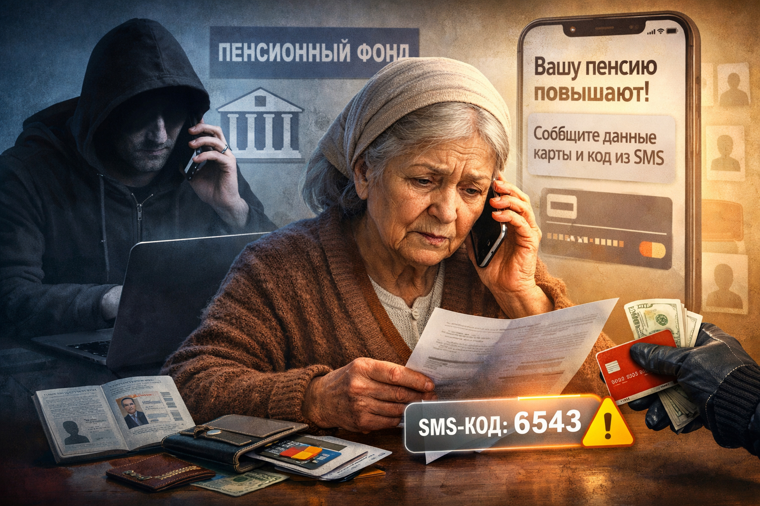 Пенсионеров вновь атакуют мошенники: они обещают повышение пенсии и выманивают данные карт