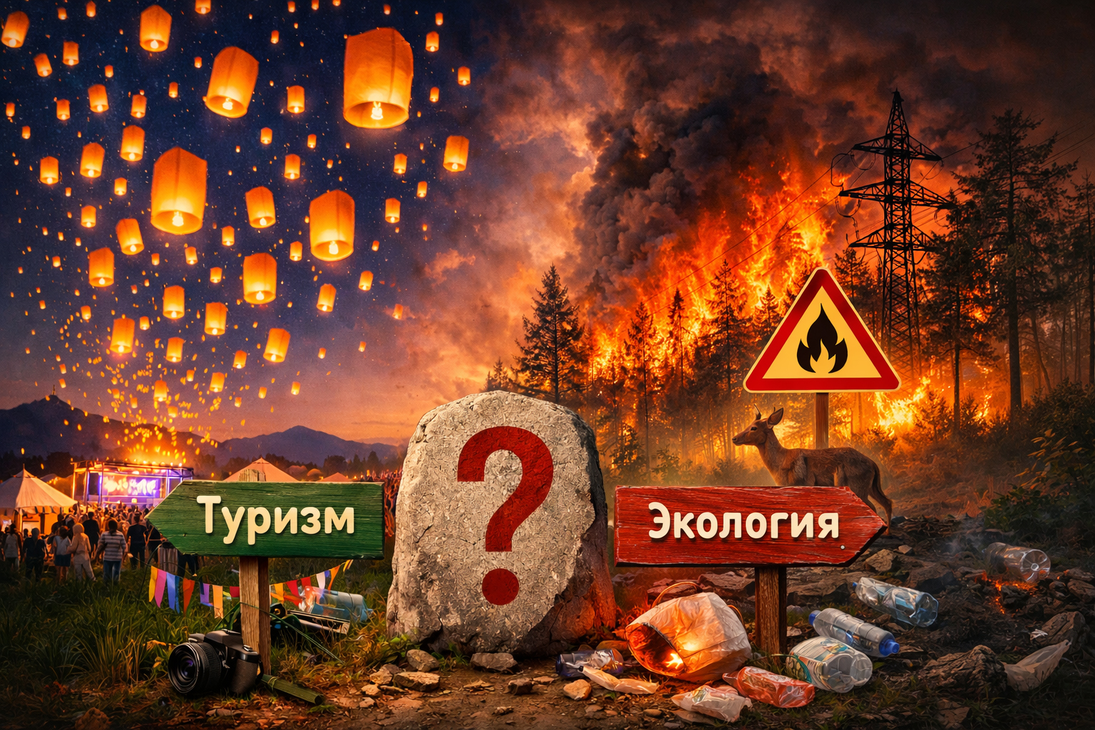 Туристическое шоу или экологическая угроза: вокруг фестиваля небесных фонариков под Ташкентом разгорается дискуссия