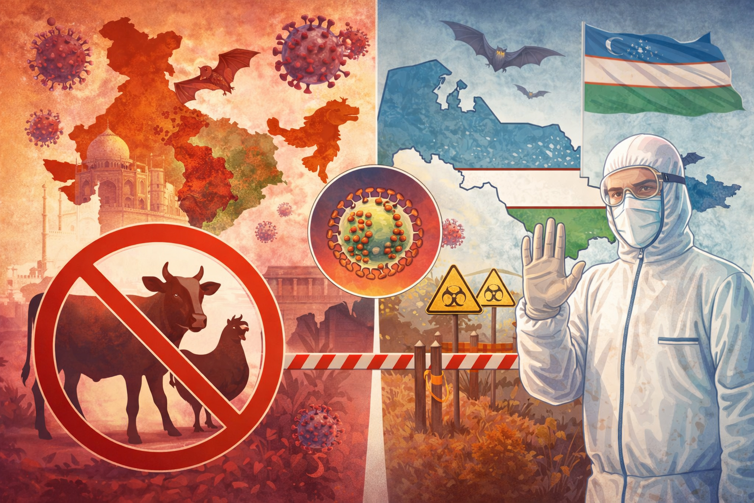 Узбекистан ввёл запрет на ввоз животных и продукции животноводства из Индии из-за вируса Нипах