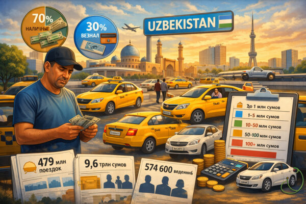 Такси как подработка: Налоговый комитет раскрыл реальную картину рынка перевозок в Узбекистане