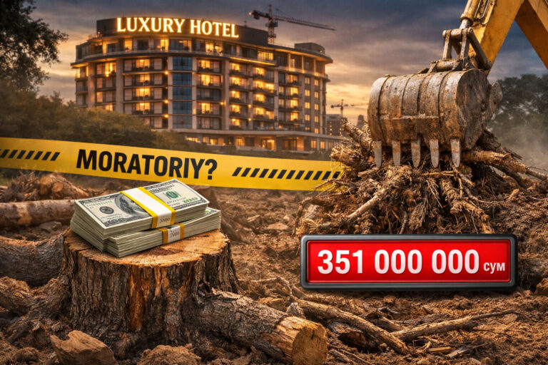Мораторий? Не слышали: ущерб от действий иностранного инвестора, вырубившего деревья ради строительства роскошного отеля, оценили в 351 млн сумов