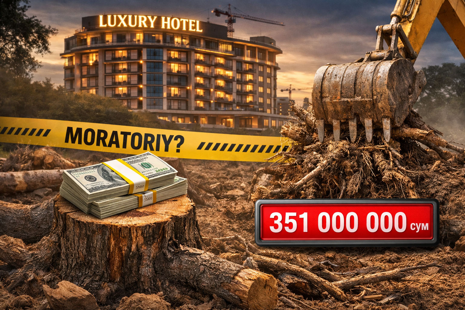 Мораторий? Не слышали: ущерб от действий иностранного инвестора, вырубившего деревья ради строительства роскошного отеля, оценили в 351 млн сумов