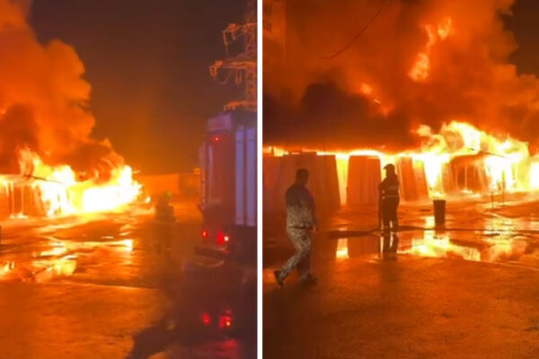 Утро с дымком: в Ташкенте загорелся строительный рынок «Изза»