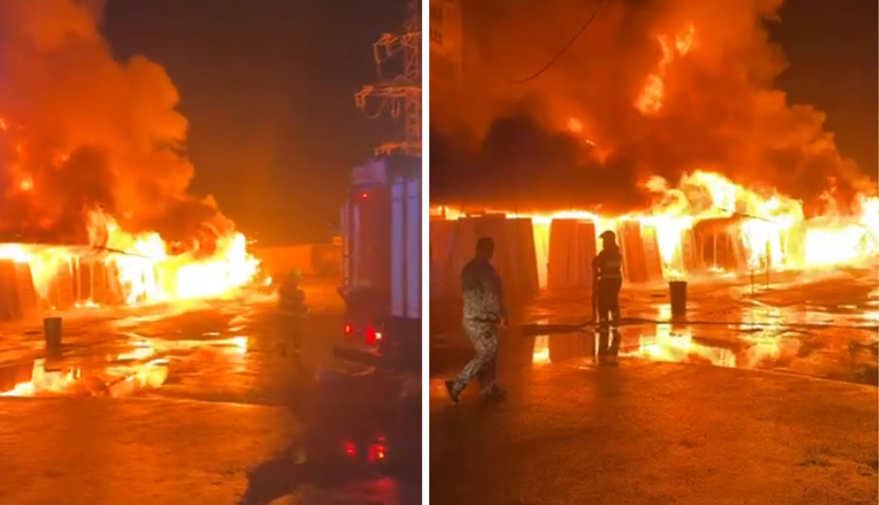 Утро с дымком: в Ташкенте загорелся строительный рынок «Изза»