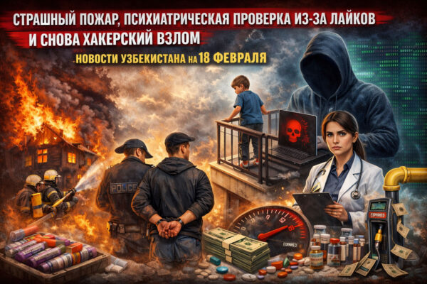 Страшный пожар, психиатрическая проверка из-за лайков и снова хакерский взлом: новости Узбекистана на 18 февраля Страшный пожар, психиатрическая проверка из-за лайков и снова хакерский взлом: новости Узбекистана на 18 февраля