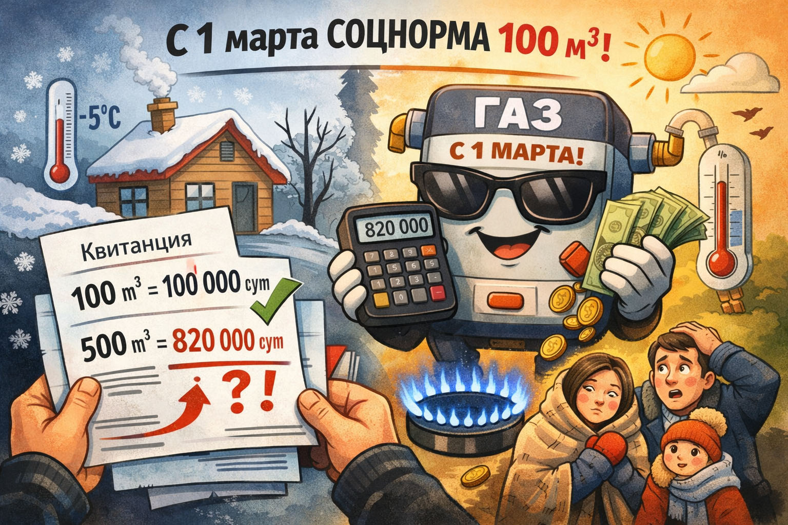 Март пришёл – соцнорма сократилась: Минэнерго подтвердило возврат к 100 кубометрам газа