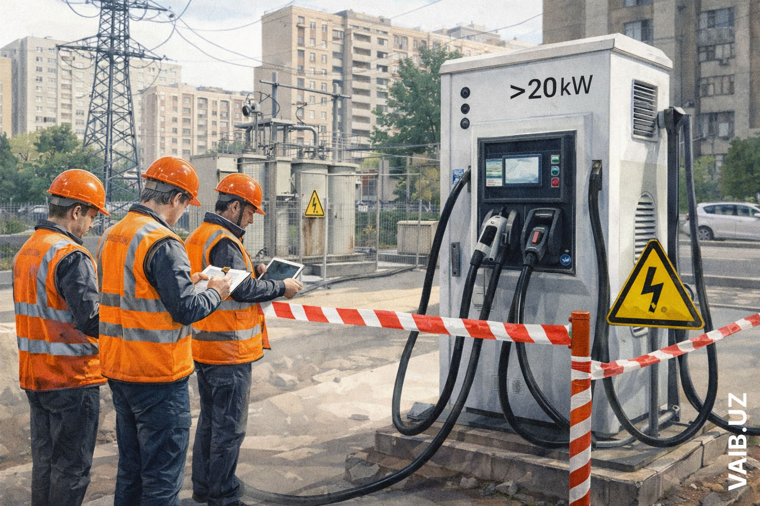 В Ташкенте выявили многочисленные нарушения при установке зарядок для электромобилей