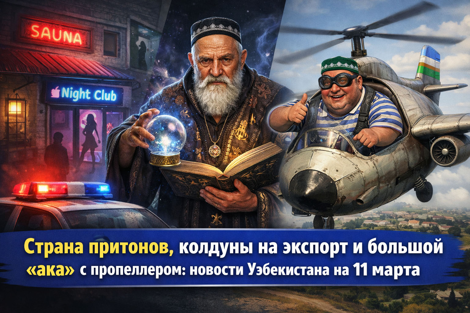 Страна притонов, колдуны на экспорт и большой «ака» с пропеллером: новости Узбекистана на 11 марта