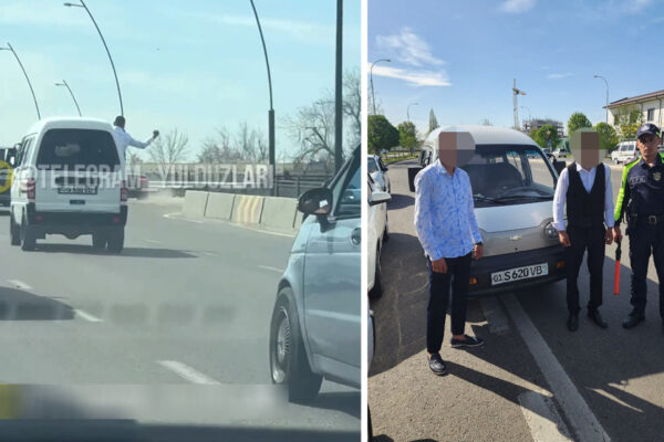 В Ташкенте пассажира «Damas» оштрафовали за опасное поведение в свадебном кортеже