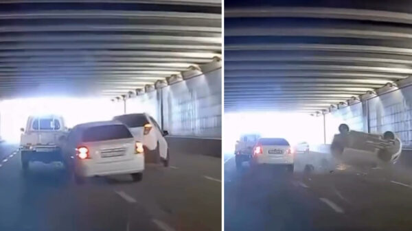 Шашки в туннеле закончились переворотом: в Ташкенте гонщик устроил жесткое ДТП