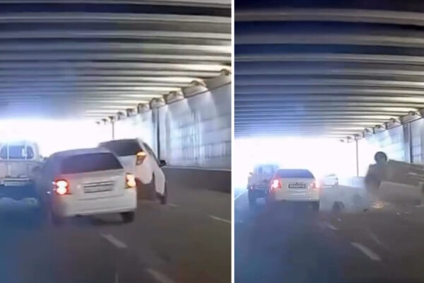 Шашки в туннеле закончились переворотом: в Ташкенте гонщик устроил жесткое ДТП