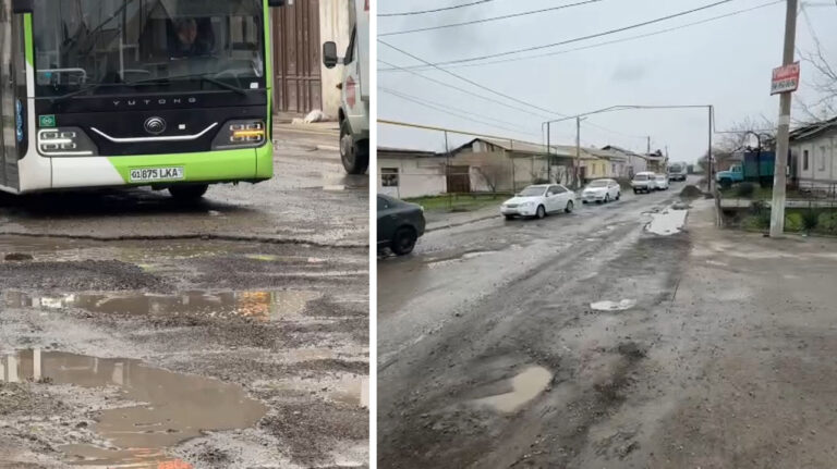 Ташкентский танкодром: на Сергели появилась улица, где ямы проверяют на прочность автобусы и легковушки