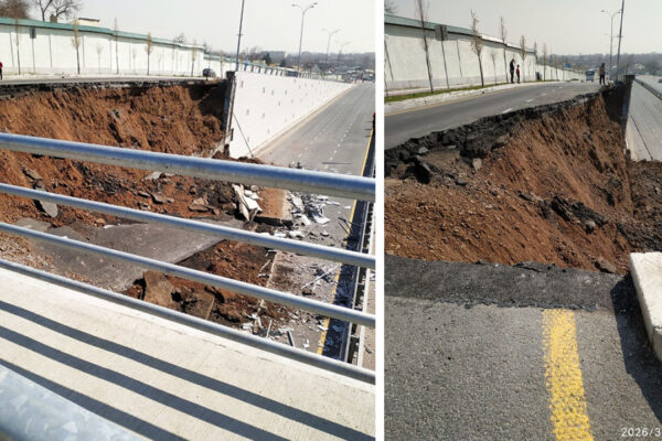 Путепровод на 100 лет не прожил и двух. В Ташкенте обрушилась дорога на путепроводе, открытом меньше двух лет назад