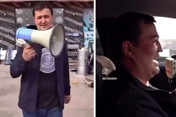 Сирена из супермаркета. В Намангане водитель Malibu гонял по дороге с мегафоном, изображая спецслужбы