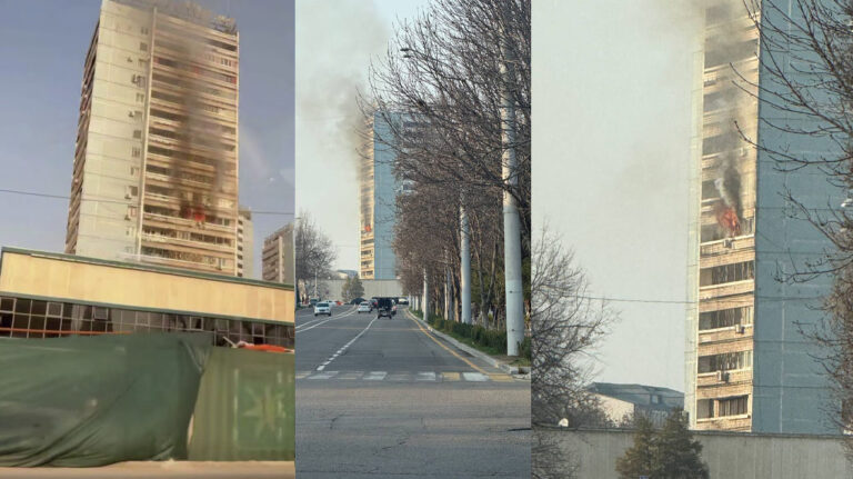 Чёрный дым над «московскими домами»: в Ташкенте произошёл очередной пожар