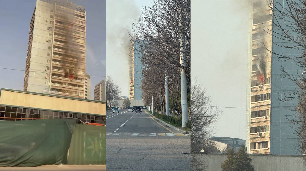 Чёрный дым над «московскими домами»: в Ташкенте произошёл очередной пожар