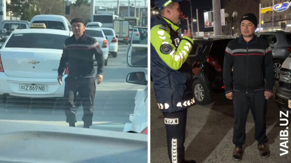 Нервы сдали: в Самарканде водитель «Дамаса» устроил разборки со скорой посреди дороги