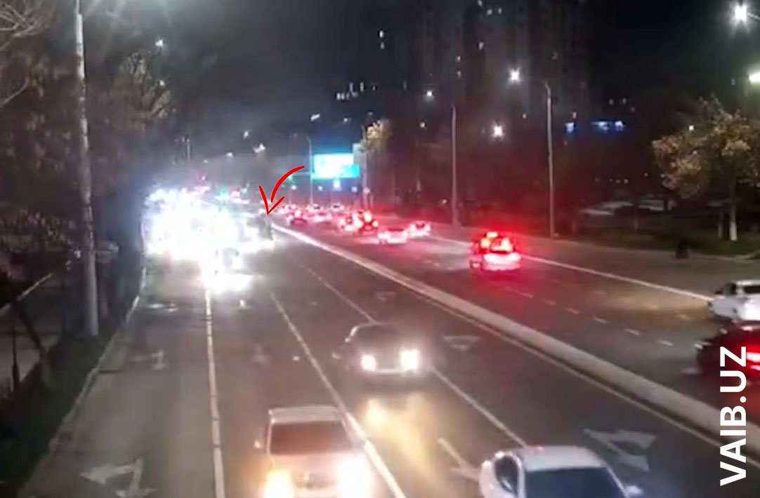 Появилось видео смертельного ДТП в Ташкенте, где школьник на BMW сбил инспектора
