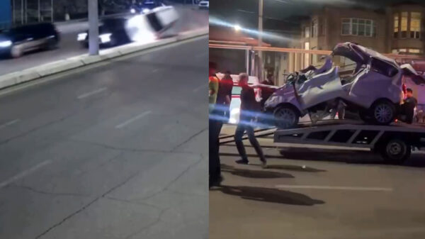 Ночной «трамплин» на дороге: в Ташкенте Spark разорвало после жёсткого ДТП Ночной «трамплин» на дороге: в Ташкенте Spark разорвало после жёсткого ДТП