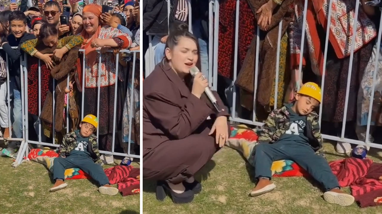 Когда праздник не зашёл: в Самарканде ребёнок уснул прямо у сцены и стал мемом