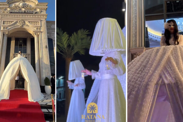 Свадебный креатив вышел на новый уровень: в Самарканде гостей встречала «живая арка»