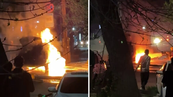 Электромобиль горел больше часа: в Ташкенте показали, как тушат «машины будущего»