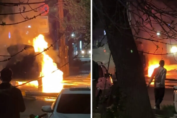 Электромобиль горел больше часа: в Ташкенте показали, как тушат «машины будущего»