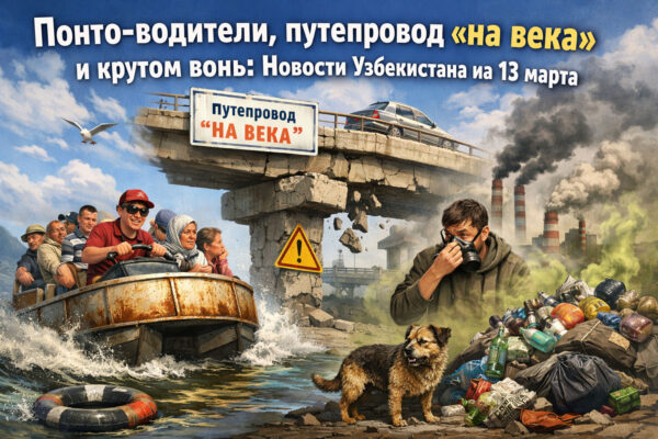 Понто-водители, путепровод «на века» и кругом вонь: новости Узбекистана на 13 марта