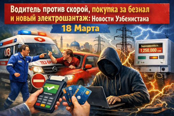 Водитель против скорой, покупка за безнал и новый электрошантаж: новости Узбекистана на 18 марта