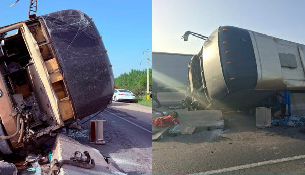 Автобус врезался в бетонное ограждение: что известно о ДТП в Джизакской области