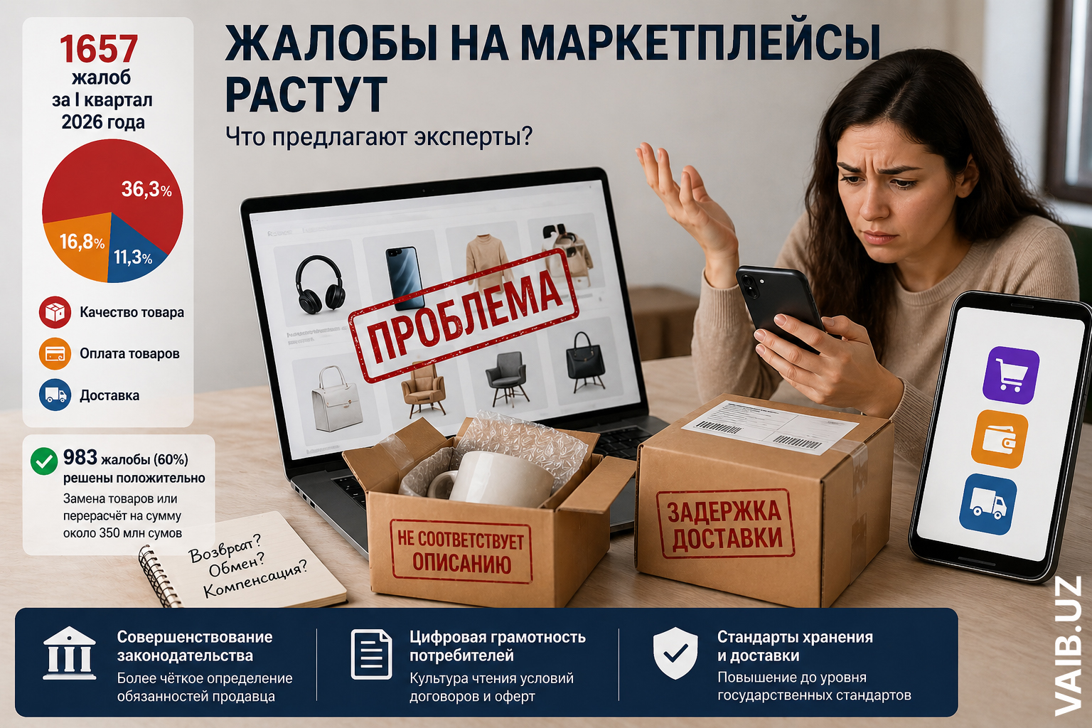 Заказали одно, получили совсем другое: в Узбекистане растёт число жалоб на маркетплейсы