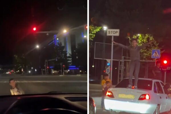 Танцы на капоте: в Ташкенте появился свой «вирусный тренд» с попрошайничеством и риском для жизни