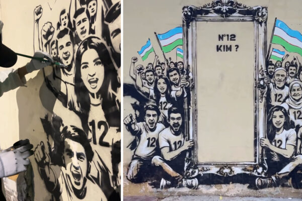 «Кто №12?»: в Ташкенте появилось футбольное граффити с намёком каждому из нас