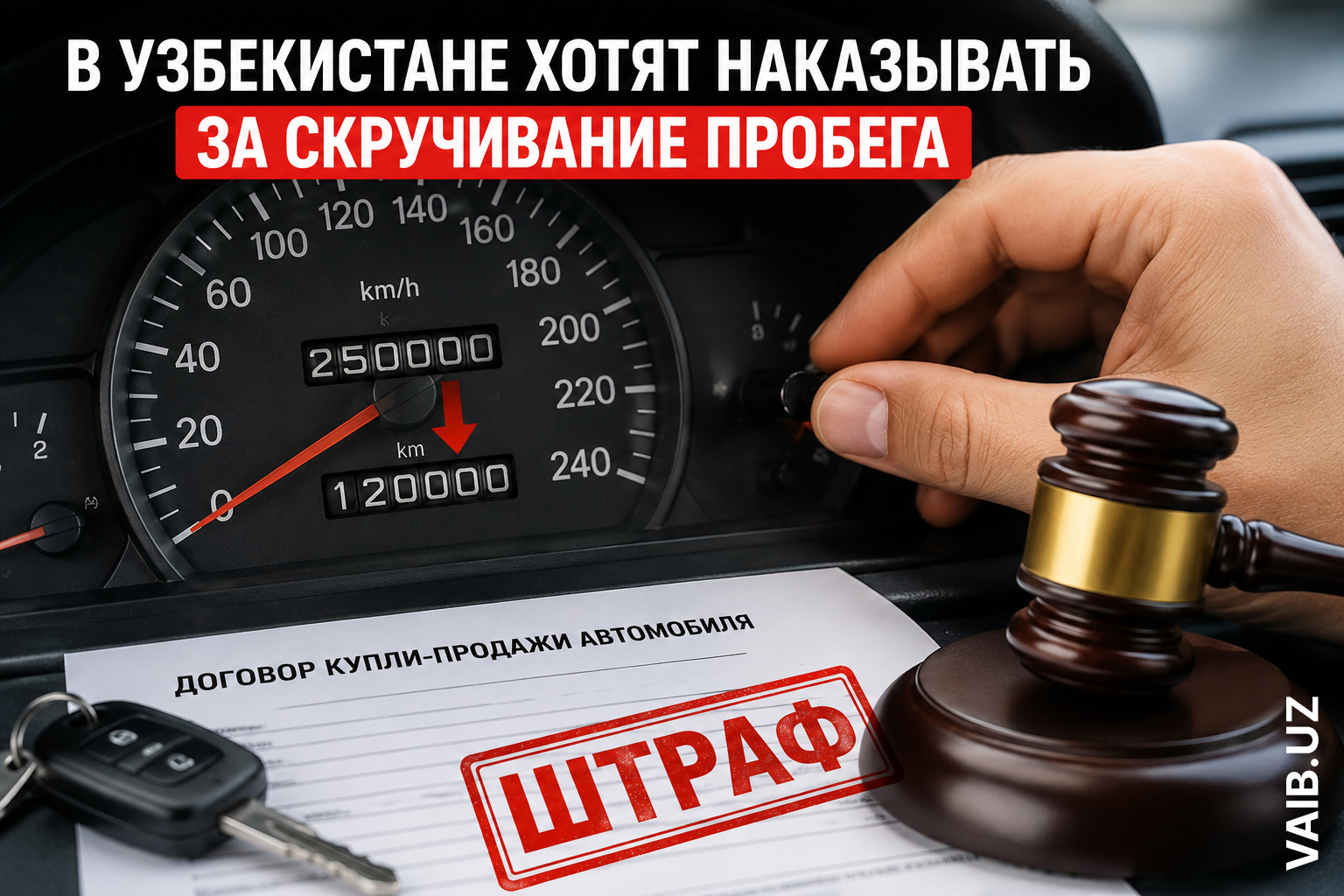 Любителям «омолодить» машину приготовиться? В Узбекистане будут наказывать за скручивание пробега