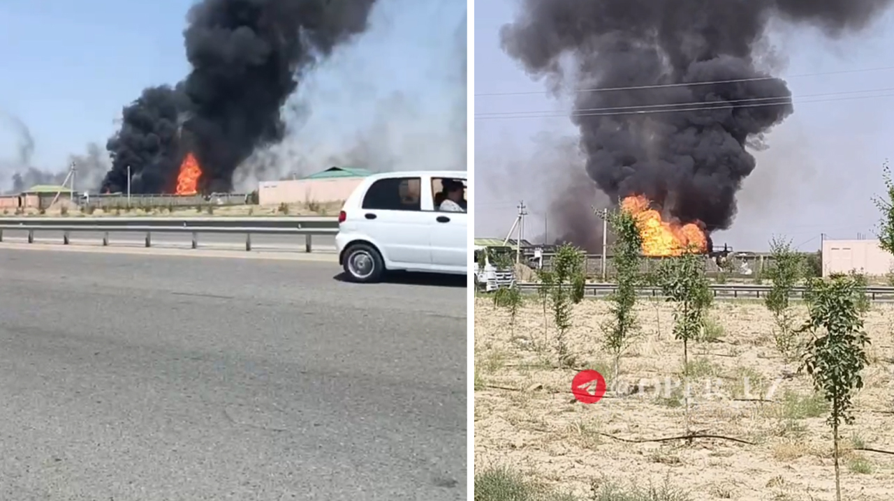 В Кашкадарье прогремел взрыв на газовой заправке: в соцсетях распространяются кадры большого пожара