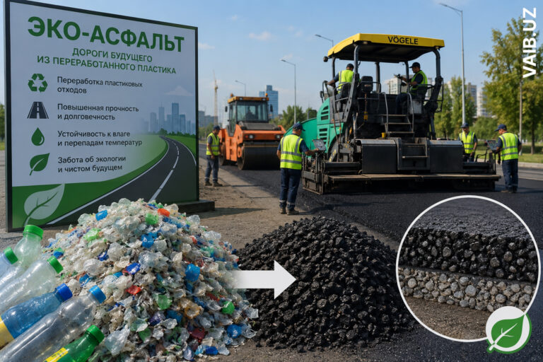 Пластиковые бутылки и пакеты превратят в дороги? В Узбекистане хотят запустить проект «Эко-асфальт»