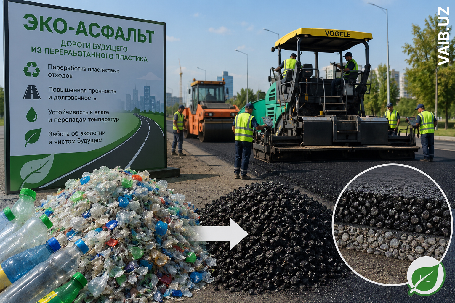 Пластиковые бутылки и пакеты превратят в дороги? В Узбекистане хотят запустить проект «Эко-асфальт»