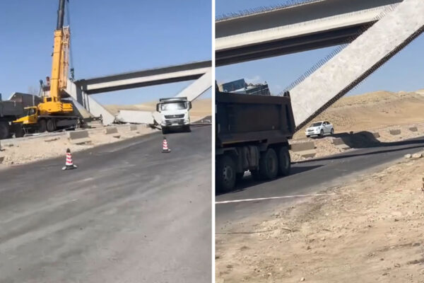 На строящейся дорожной развязке треснула и рухнула бетонная балка. В Комитете по автодорогам объяснили, что произошло На строящейся дорожной развязке треснула и рухнула бетонная балка. В Комитете по автодорогам объяснили, что произошло
