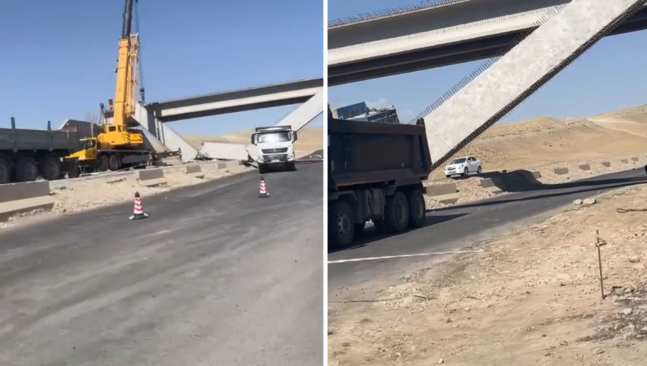 На строящейся дорожной развязке треснула и рухнула бетонная балка. В Комитете по автодорогам объяснили, что произошло