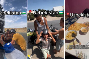 На велосипедах из Бельгии в Японию: отчаянная пара спустя 120 дней пути добралась до Узбекистана На велосипедах из Бельгии в Японию: отчаянная пара спустя 120 дней пути добралась до Узбекистана