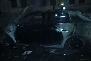 В Ташкенте ночью полностью сгорел электромобиль В Ташкенте ночью полностью сгорел электромобиль