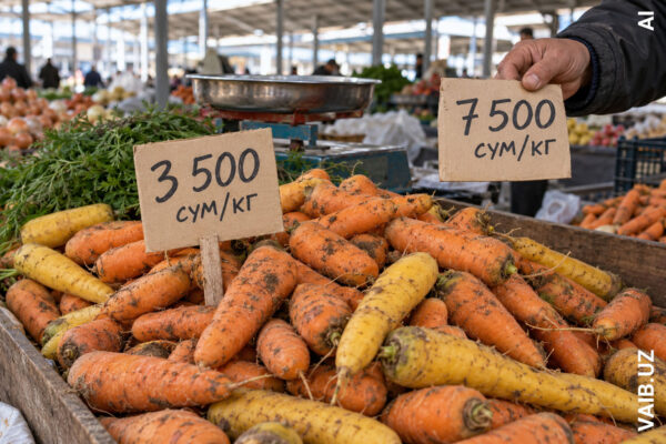 Морковь по 3 500 – на ценнике, по 7 500 – в реале: ташкентцы снова жалуются на «социальные» прилавки