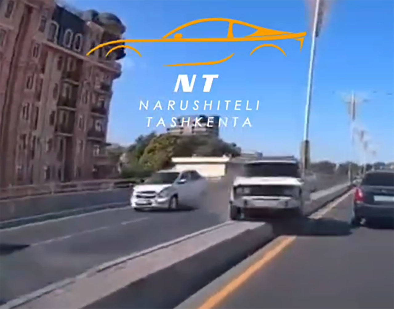 Шашки на мосту едва не привели к лобовому ДТП в Ташкенте
